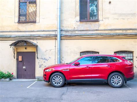 Red Suv Car Park Near Building Editorial Stock Image Image Of Park