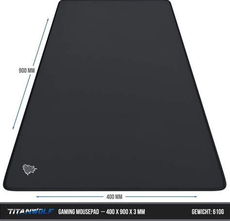 XXL Speed Gaming Titanwolf Muismat Zwart 900 X 400 Mm XXL Muismat