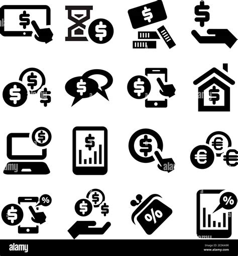 Elegant Business And Financial Icons Set Stock Vector Image Art Alamy