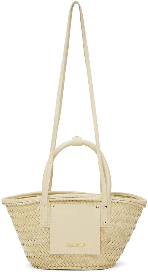 Jacquemus Beige Off White Le Petit Panier Soli Tote SSENSE UK