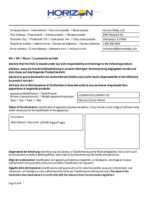 Fillable Online Declaration Of Conformity Konformittserklrung Fax