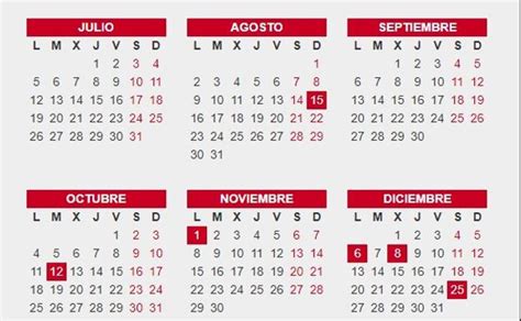 Calendario Laboral Todos Los Festivos Y Puentes Que Quedan En