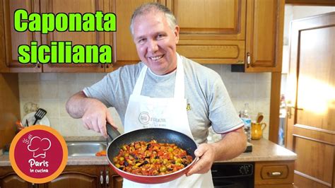 Caponata Siciliana Ricetta Originale Facilissima Sub Eng Youtube