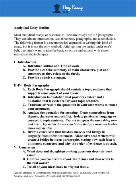 Literary Essay Planning Template – Telegraph