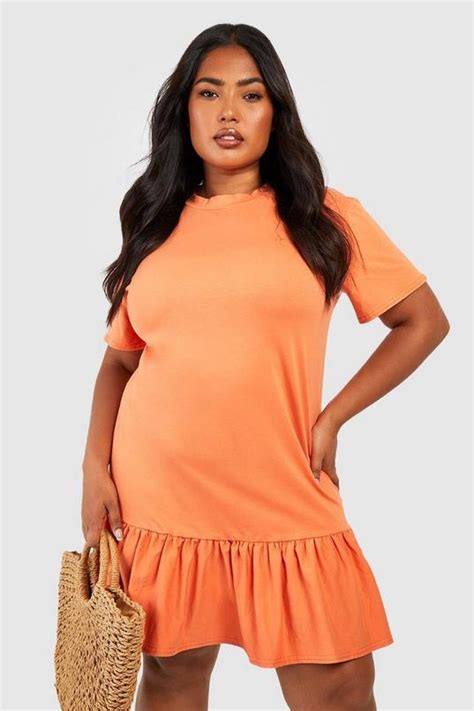 Plus Cotton Ruffle Smock Dress Boohoo Uk