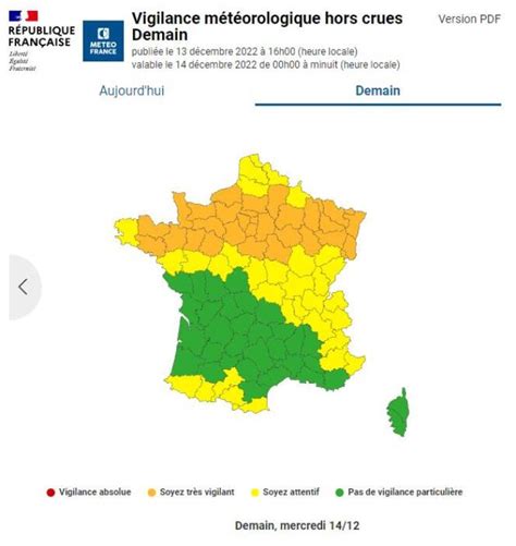 M T O France Place Trente Trois D Partements En Vigilance Orange Neige