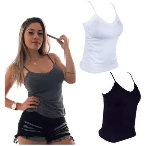 Kit Unidades Regata Blusinha Feminina Alcinha Bojo Parcelamento