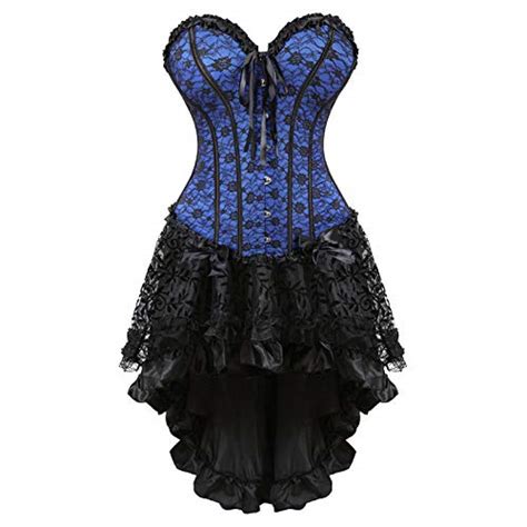 Buy Zzebra Blue Women Sexy Overbust Corset Bustier Top With