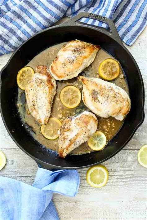 Easy Lemon Garlic Skillet Chicken Breasts Happy Healthy Mama