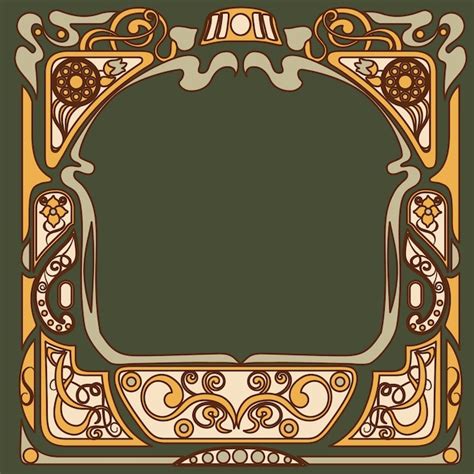 Premium Vector Hand Drawn Art Nouveau Frame Design