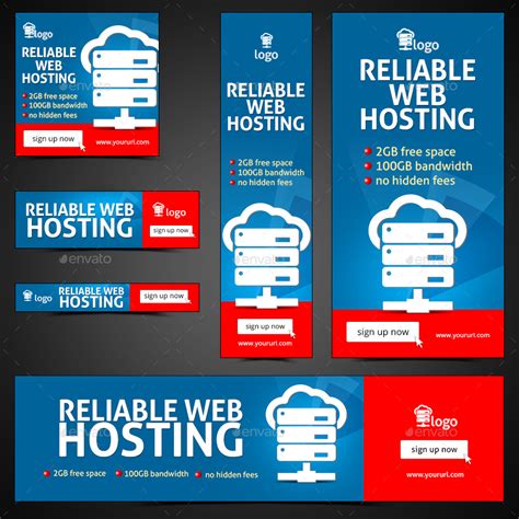 Web Hosting Banners Bundle - 10 Sets - 164 Banners by Hyov | GraphicRiver