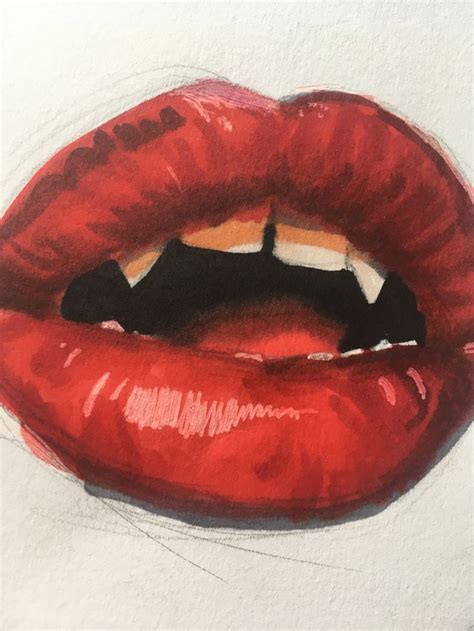 Marker Drawing Vampire Lips Art Markers Drawing Marker Art Marker