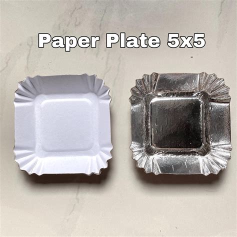 1pack 40 Pcs Disposable Square Paper Plate For Dessert Kikiam FIshball