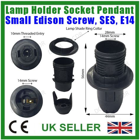 Black Small Edison Screw Ses E Light Bulb Lamp Holder Lampshade