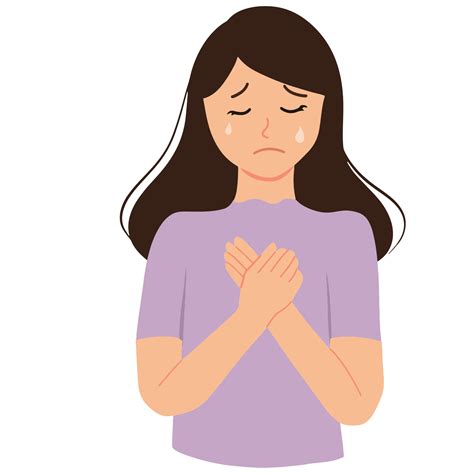 Sad And Crying Woman With Hand On Chest Illustration 23169149 Vector