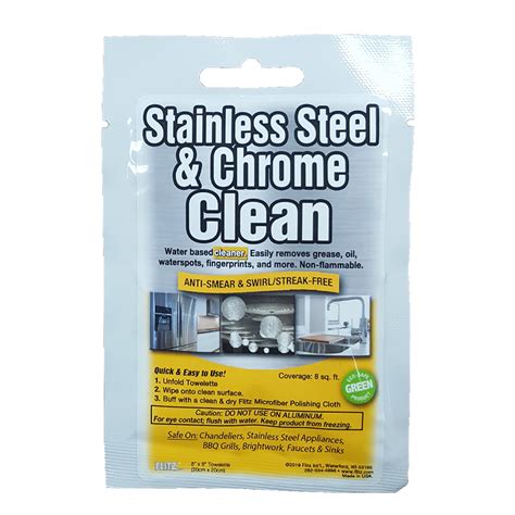 Flitz Stainless Steel Chrome Cleaner Degreaser X Towelette