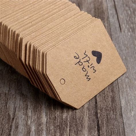 100pcs Made With Love Sign Paper Kraft Paper Tags Head Label Luggage