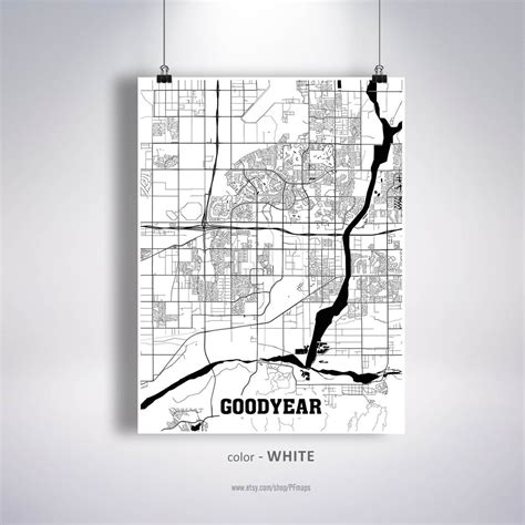 Goodyear Map Print Goodyear City Map Arizona AZ USA Map | Etsy