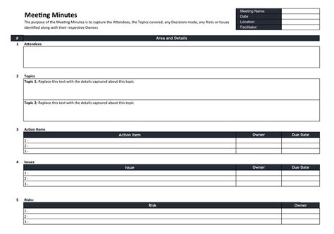 Project Meeting Minutes Template - Construction Documents And Templates