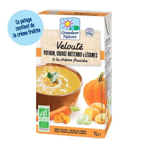 Velouté potiron courge butternut 1L bio Grandeur Nature