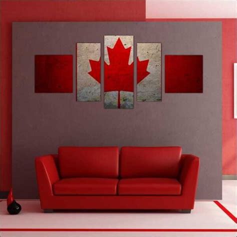 Quadro Decorativo Bandeira Do Canadá Países Salas Interiores Mosaico 5