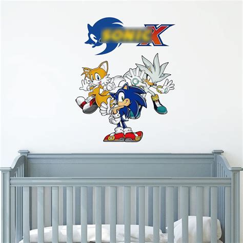 Amazon Cartoon Sonic Wall Decal Peel And Stick Removable Cute Game