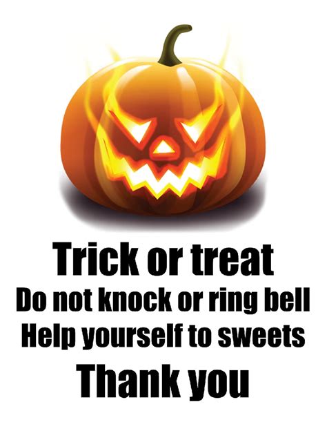 Trick Treating Treat Halloween Sign Notice Do Not Knock Ring Poster