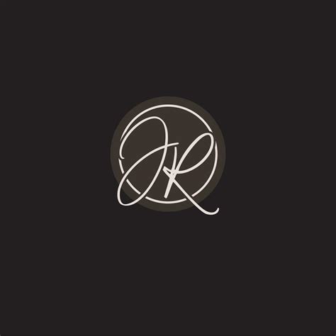 Initials JR logo monogram with simple circle line style 28106426 Vector ...