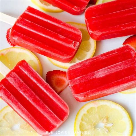 Homemade Strawberry Lemon Ice Pops Recipe With Fresh Fruit Fun Loving