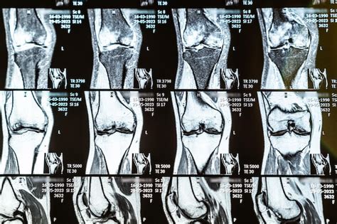 Imagen de resonancia magnética de la articulación de la rodilla humana