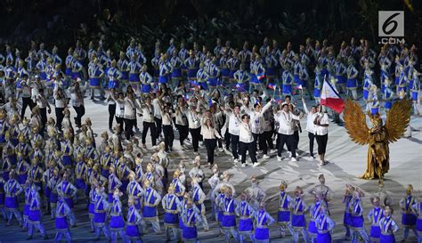 FOTO Aksi Kontingen Berbagai Negara Di Pembukaan Asian Games 2018