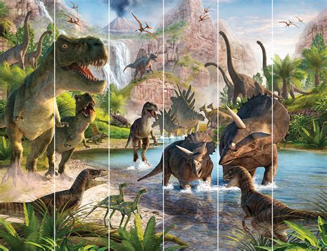 Wt46795 Dinosaur Land Wall Mural By Walltastic