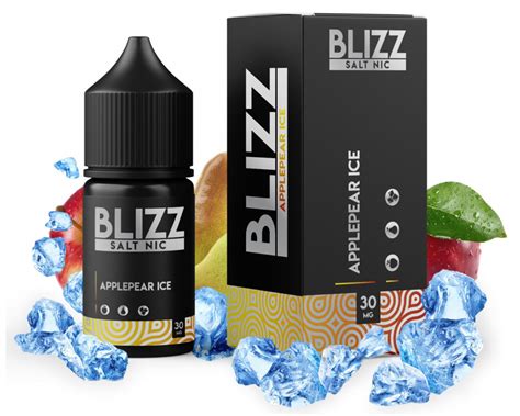 Солевая жидкость Blizz Salt Applepear Ice 30 мг 30 мл Груша и яблоко с