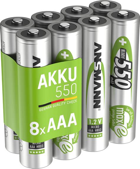 Ansmann Akku Aaa Micro 550 Mah 1 2v Nimh Für Schnurlostelefon 4 Stück