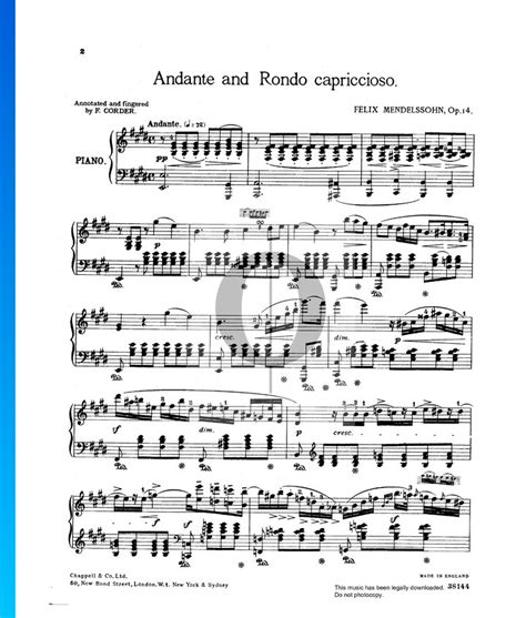 Andante Et Rondo Capriccioso Op Felix Mendelssohn Bartholdy