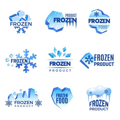 Logotipo De Hielo Insignias Abstractas De Productos Congelados