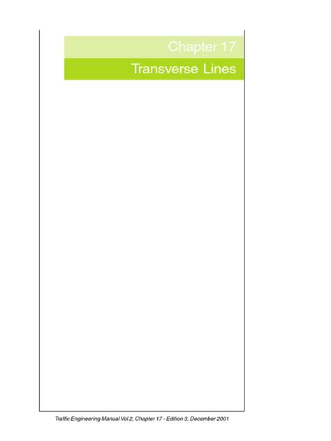 Transverse Lines 17 1 Traffic Engineering Manual Vol 2 Chapter 17