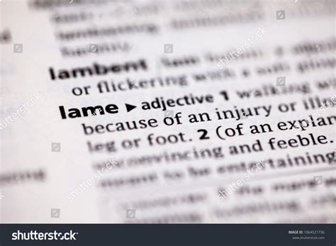 Close Dictionary Definition Lame Stock Photo 1064521736 | Shutterstock 