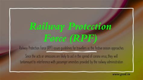 Railway Protection Force (RPF) issues guidelines for travellers