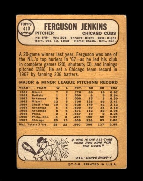 Topps Set Break Fergie Jenkins Low Grade Gmcards Ebay