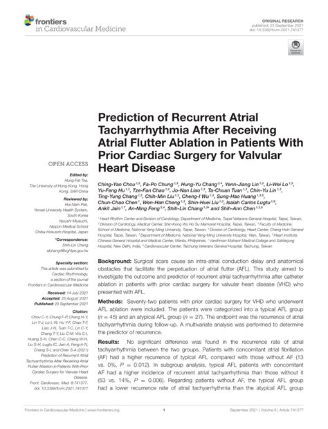 Pdf Prediction Of Recurrent Atrial Tachyarrhythmia After Receiving