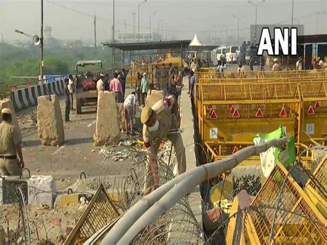 Delhi After 11 Months Barricades Being Removed From Gazipur Tikri