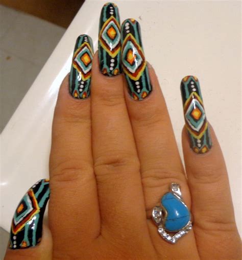 Native American Nails Nailed To The Post Dark Purple Nails Red And