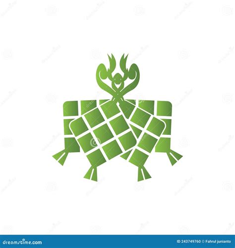 Ketupat Lebaran Idul Fitri Logo Vector Template Stock Vector