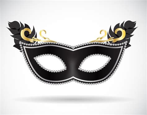 Maskerade Karneval Maske Symbol Vektor Illustration Premium Vektor