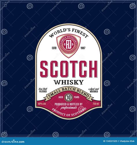 Scotch Whisky Label Template Stock Vector Illustration Of Style