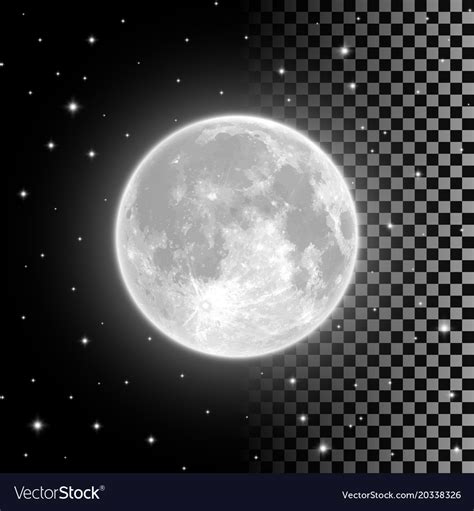 Bright Full Moon In The Clear Night Sky Royalty Free Vector