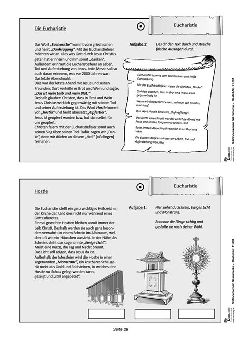 Stationenlernen Sakramente Klasse