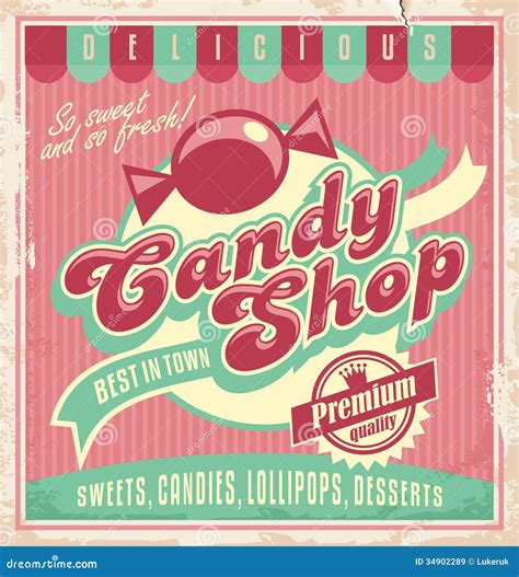 Vintage Poster Template For Candy Shop Royalty Free Stock Images