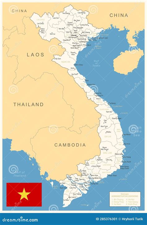 Vietnam Map Detailed Vector Illustration Royalty Free Stock